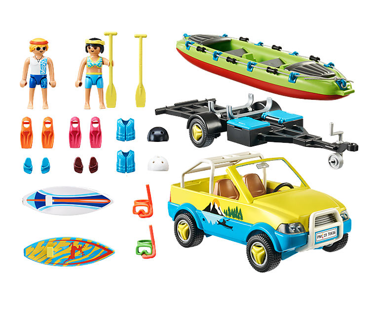 Playmobil 70436 - Family Fun - Strandauto mit Kanuanhänger Sommer Ferien