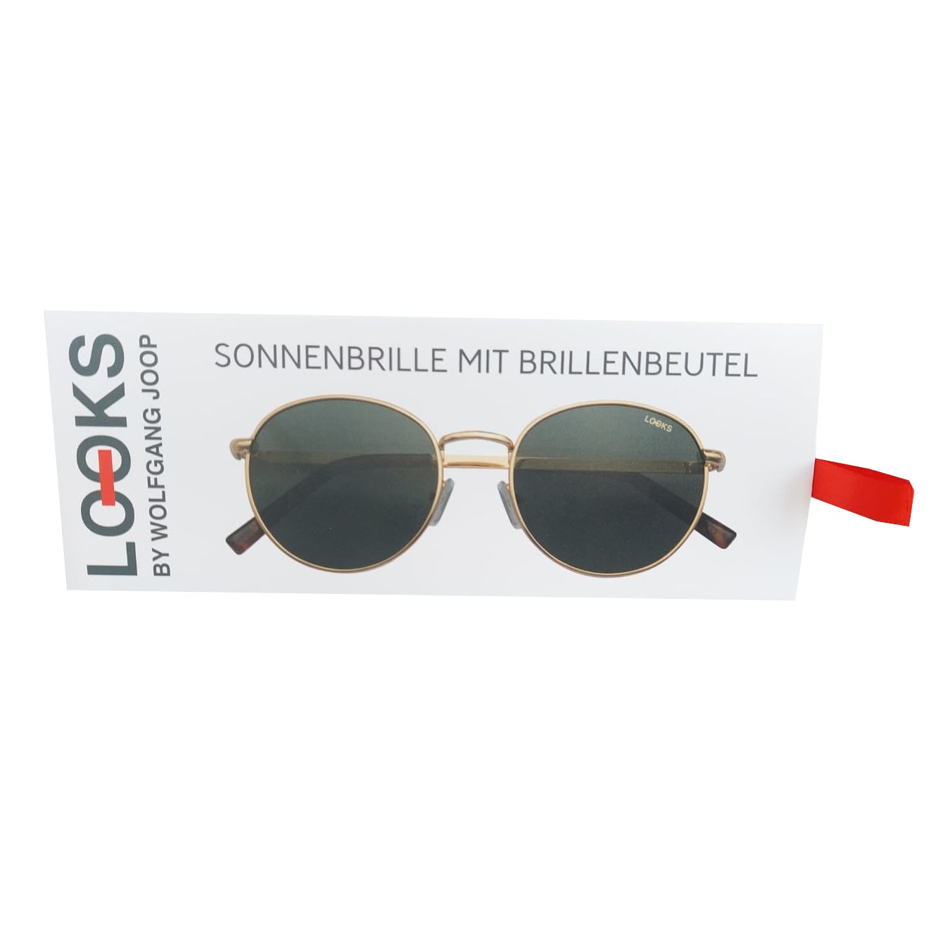 Sonnenbrille mit Brillenbeutel Unisex Rosegold Rund LOOKS by Wolfgang Joop