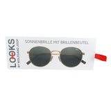 Sonnenbrille mit Brillenbeutel Unisex Rosegold Rund LOOKS by Wolfgang Joop