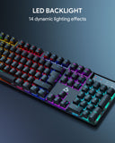 Aukey KM-G16 Gaming-Tastatur Mechanisch Deutsch Farbwechsel RGB