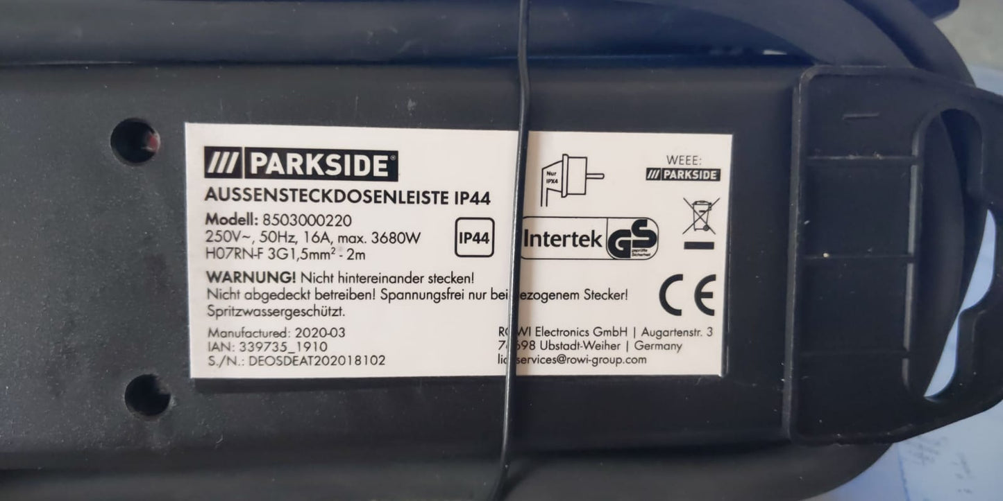 6-fach Steckdosenleiste Außenbereich Outdoor IP44 Mehrfachstecker PARKSIDE®