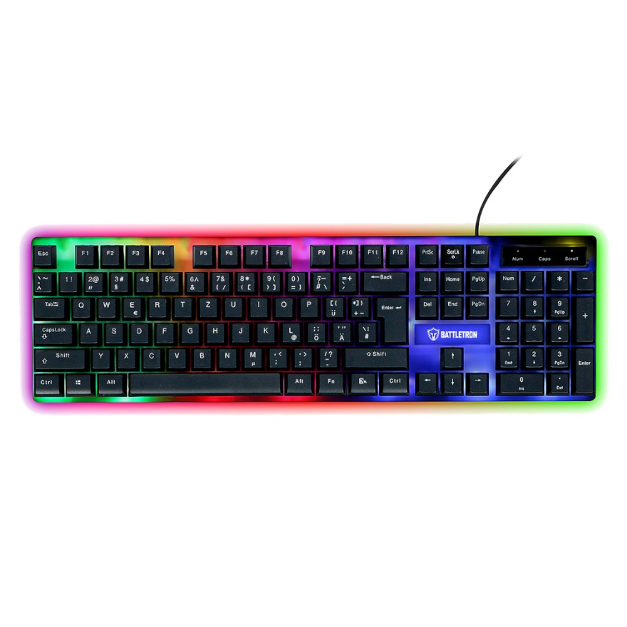 Gaming Tastatur RGB LED Hintergrund Beleuchtet Virtual-Mechanical Battletron