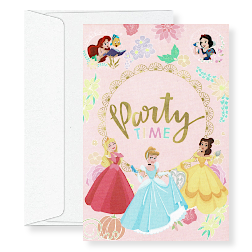 5x Einladungskarten Umschlag Disney Prince Geburtstag Party Mädchen