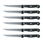 6-tlg. Steakmesser Set Edelstahl Rostfrei Grill BBQ Fleischmesser Pizzamesser