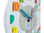 Kinder Wanduhr Bärchen Weiß 3D-Ziffern leises Uhrwerk Kinderzimmer Deko