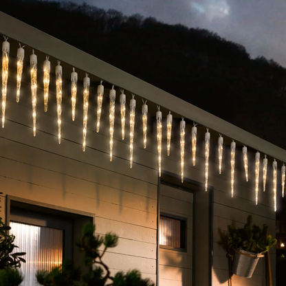 Eiszapfenvorhang mit 128 LEDs Weihnachtsdeko IP44 Beleuchtung Außen Livarno Home