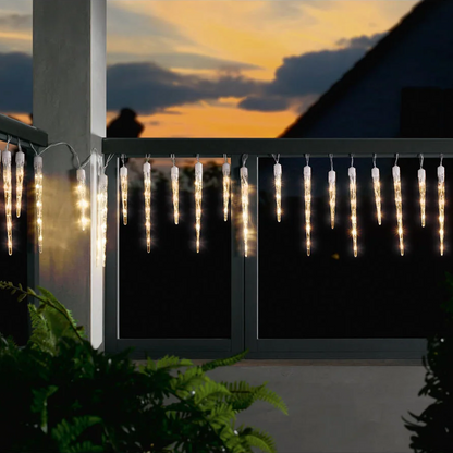 Eiszapfenvorhang mit 128 LEDs Weihnachtsdeko IP44 Beleuchtung Außen Livarno Home