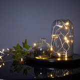 LED Lichterkette Warmweiß Batterie Timerfunktion 20 LEDs Tischdeko Dekoration