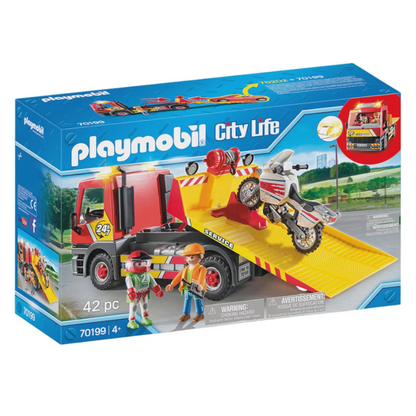 Playmobil 70199 - City Life - Abschleppdienst Motorrad Abschleppwagen Panne
