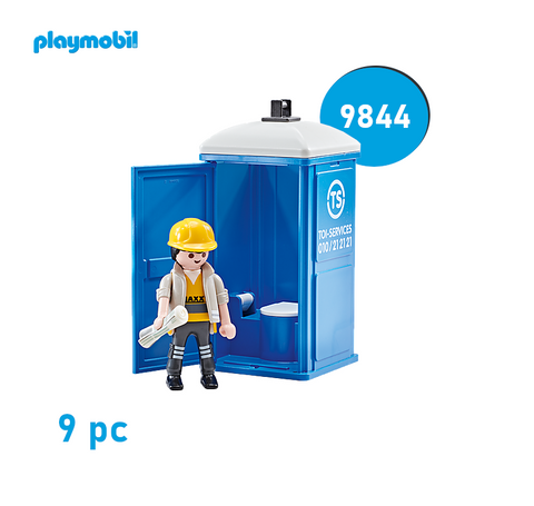 Playmobil 9844 City Action - Mobile Toilette mit Bauarbeiter - Baustelle 👷‍♂️
