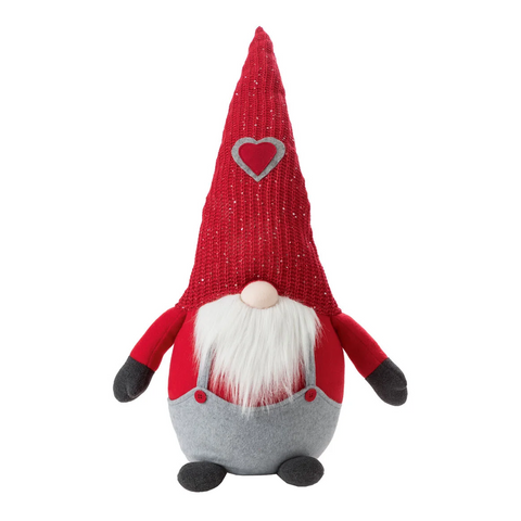 Wichtel Gnom Zwerg Figur XXL 78cm mit Herz Rot Weihnachtsdeko Livarno Home